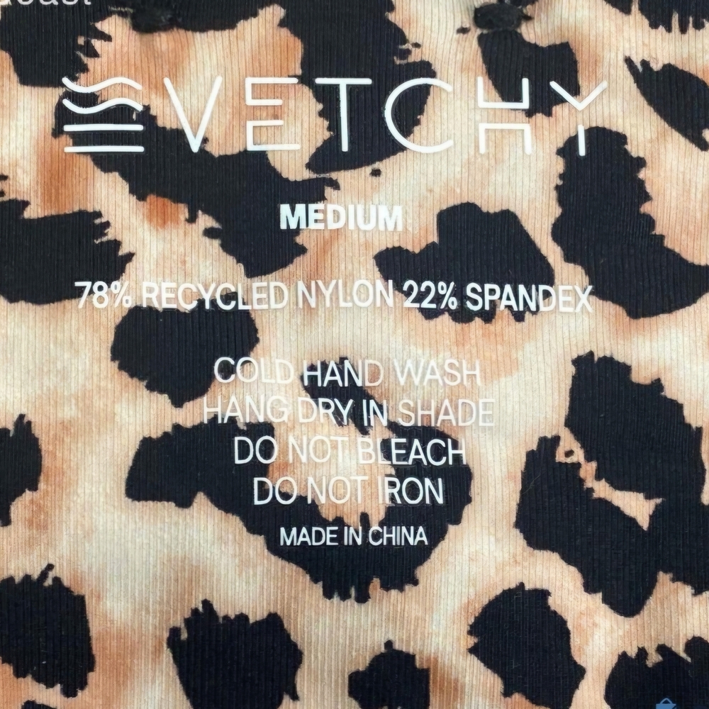 Vetchy Leopard Print Bikini Top & Bottom Set - Black & Tan